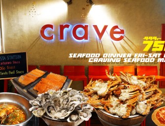 กุ้งแม่น้ำ ปูม้า หอยนางรมสด ซีฟู้ดมาเต็ม บุฟเฟ่ต์ติดโปร 750 บาท (ปกติ 999 บาท) ที่ Crave Wine Bar & Restaurant A Loft Bangkok Sukhumvit 11 ฟินเวอร์